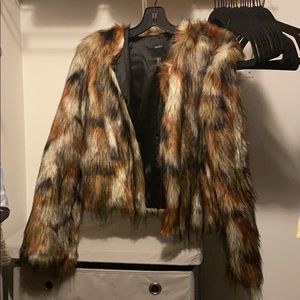 Multicolor Faux Fur Jacket